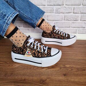 Converse Chuck Taylor Lift Double Stack Low 8 Women Shoes Sneakers Black A16405C